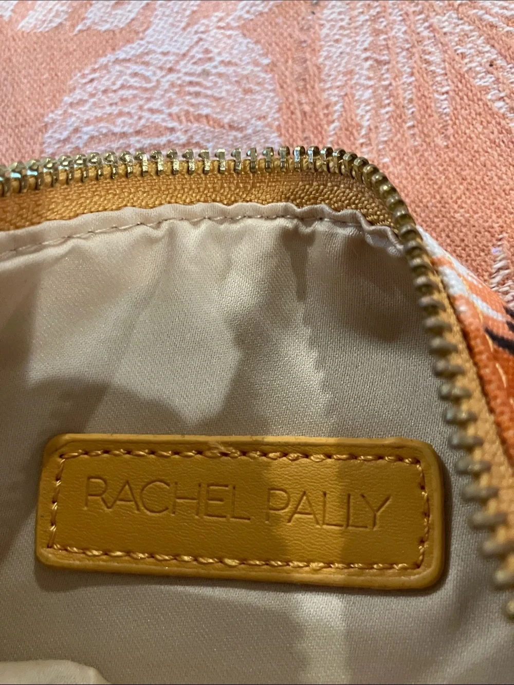 Rachel Pally Orange Floral Fold-Over Clutch with Yellow Trim